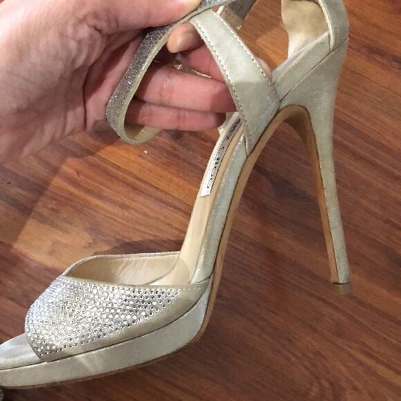 Jimmy Choo platform high heel champagne rhinestone. Size 39 - Picture 12 of 14